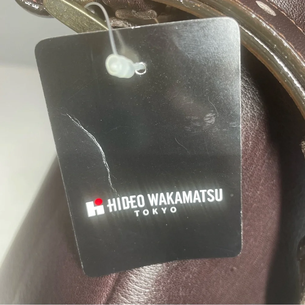 NEW Hideo Wakamatsu Brown Leather Messenger Bag Briefcase Laptop NWT Tokyo